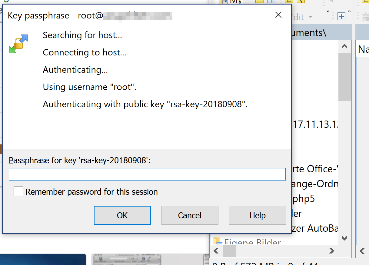 winscp using ssh key